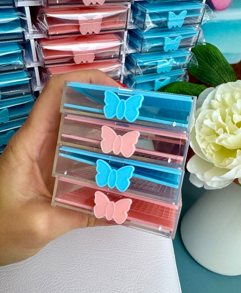 Diamond Painting TiniSchnickschnack Schiffchen Organizer - inkl. 48 Aufbewahrungstrays (rosa / blau)