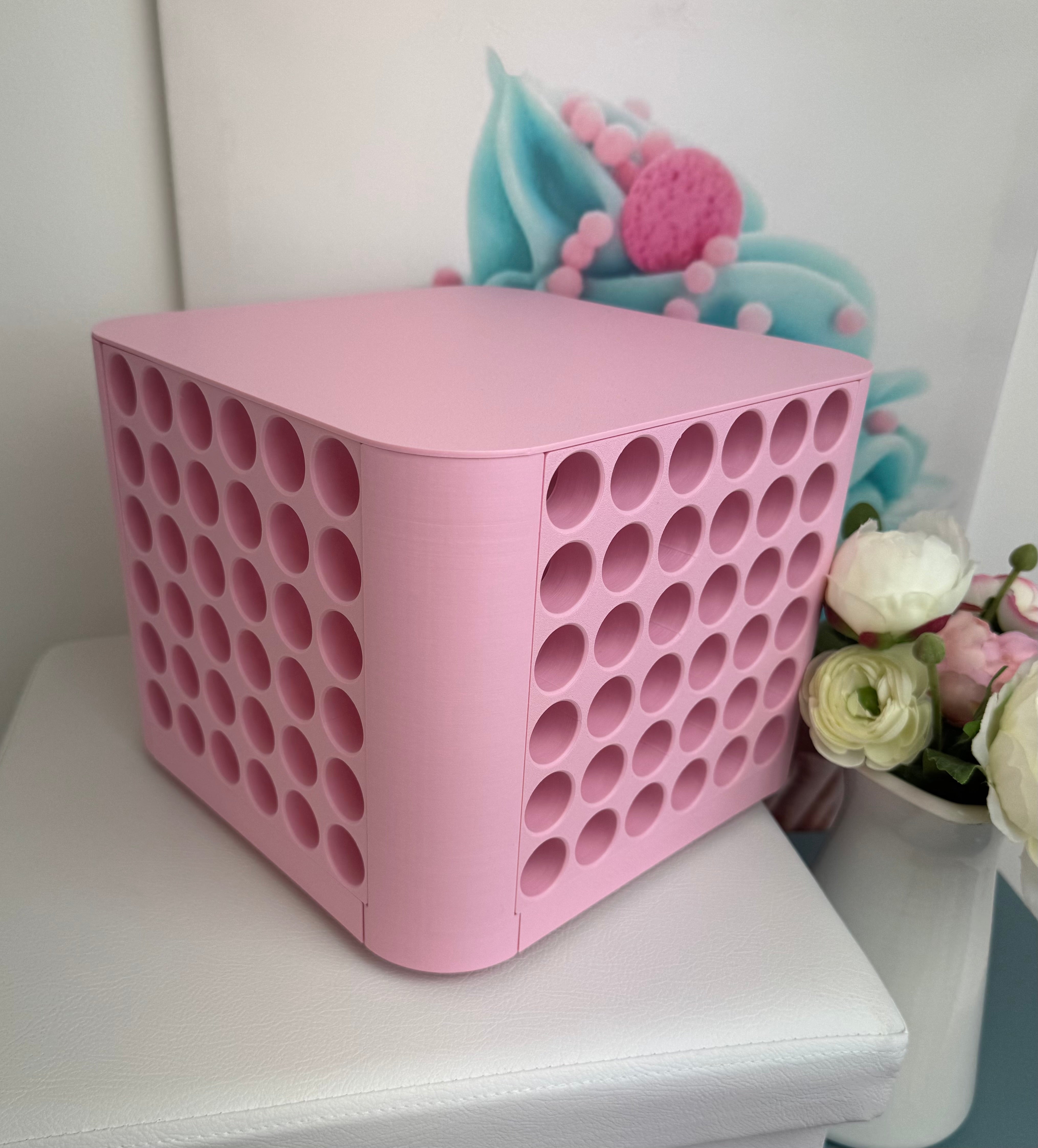 Diamond Painting "Diamond Wall Drehturm" Steinchenturm (wahlweise für 144 oder 288 Farben) - 3D-Druck (rosa)