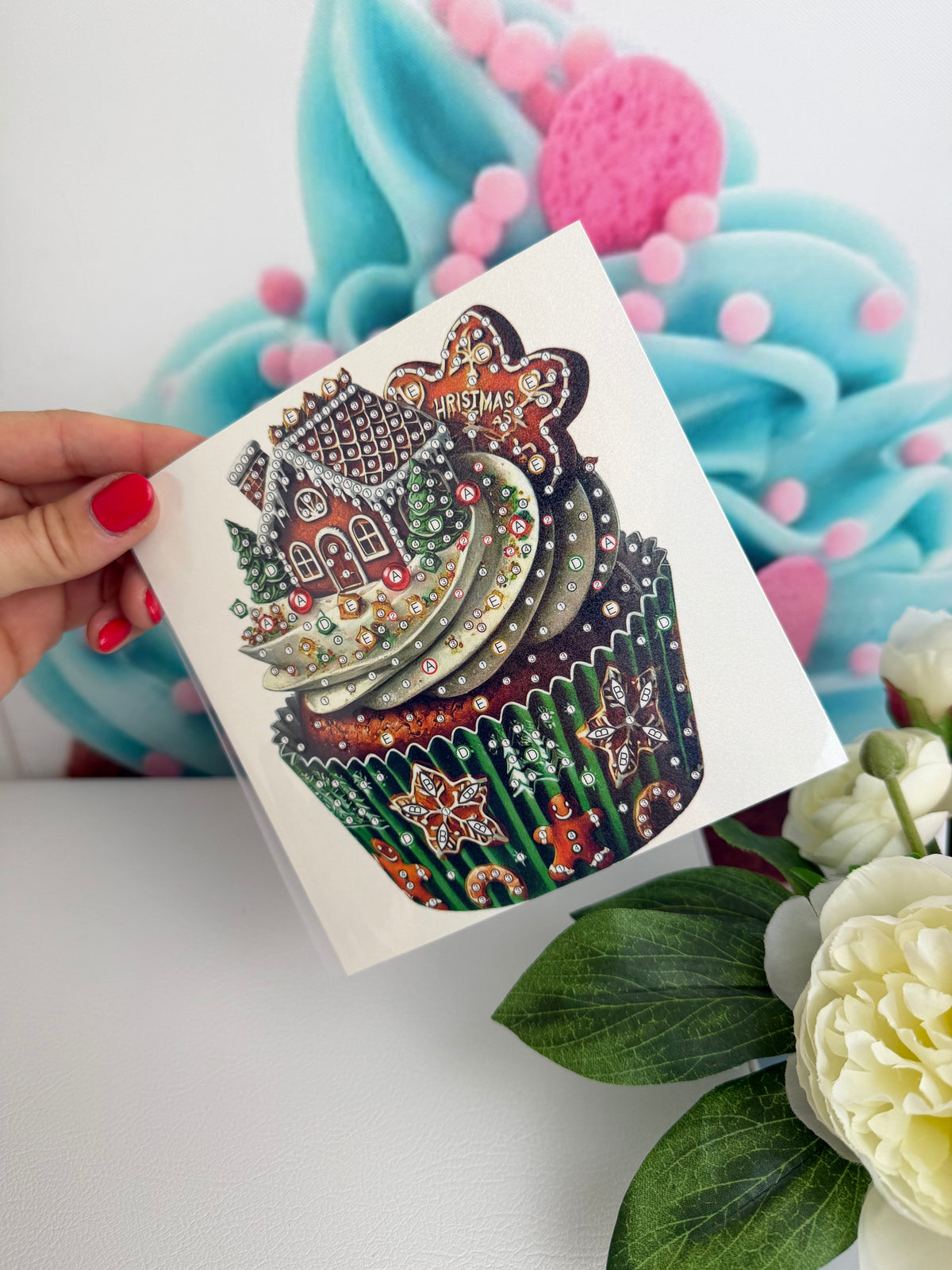 Diamond Painting XMAS Grußkarten "Xmas Cupcakes" (K056)