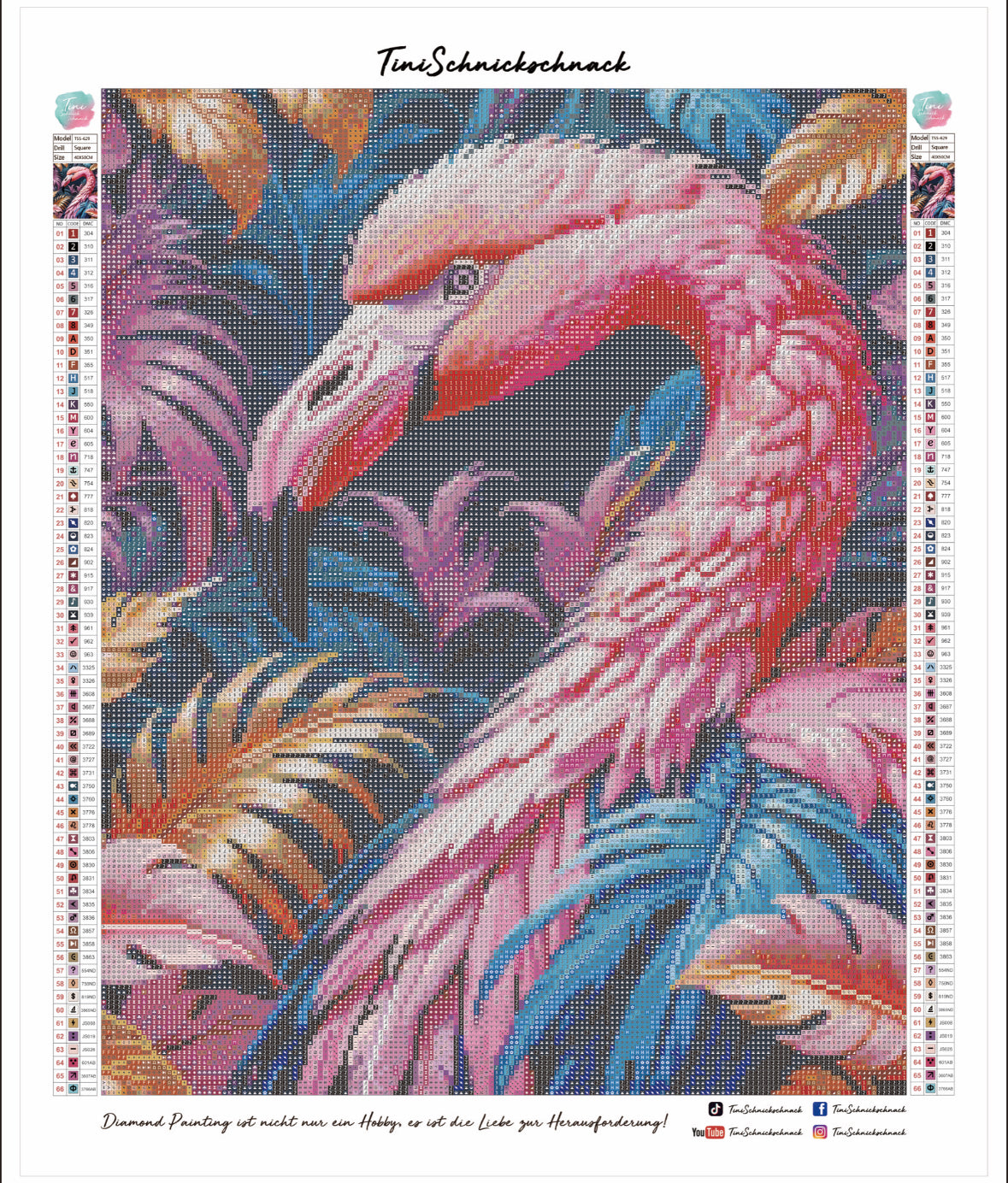 Diamond Painting Bild "Flamingo Dream" von TiniSchnickschnack 40x50cm (inkl. Feenstaub) TSS-629