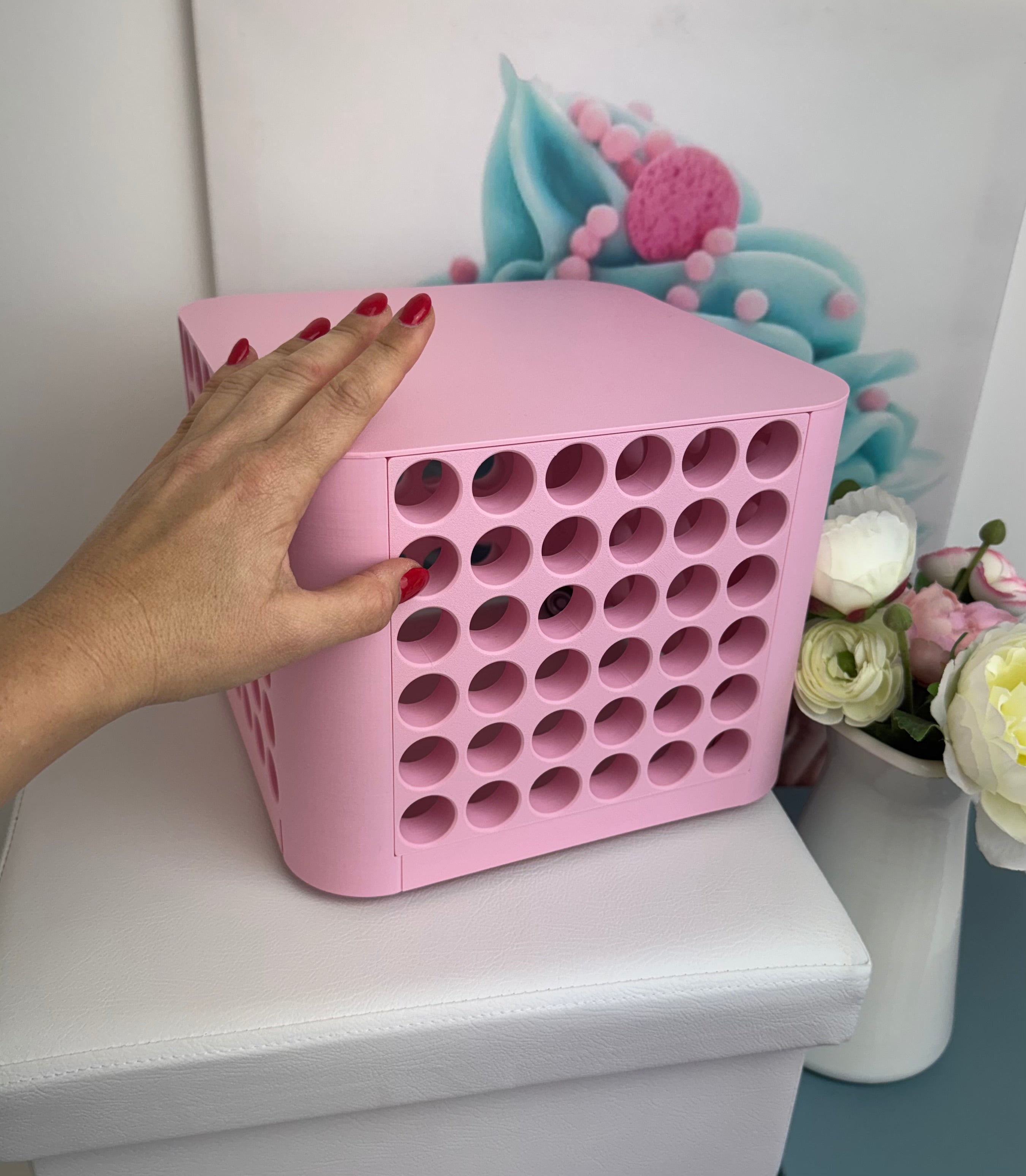 Diamond Painting "Diamond Wall Drehturm" Steinchenturm (wahlweise für 144 oder 288 Farben) - 3D-Druck (rosa)