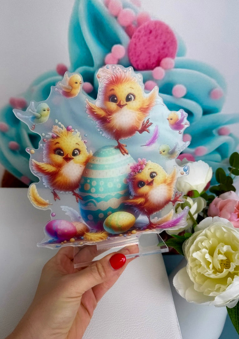 Diamond Painting Oster Aufsteller "Küken-Party" 19,0x19,0cm (AH535)