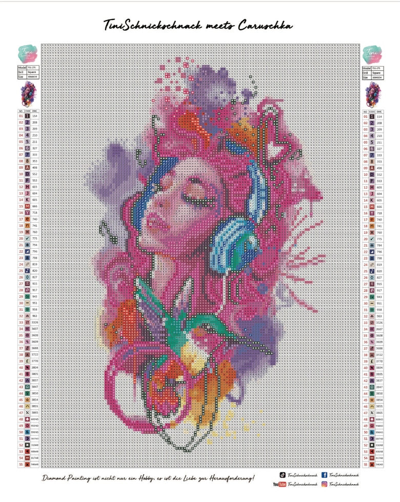 Diamond Painting Künstlerbild "Melody" von °Caruschka Art° 30x40cm (inkl. Fairy Dust)