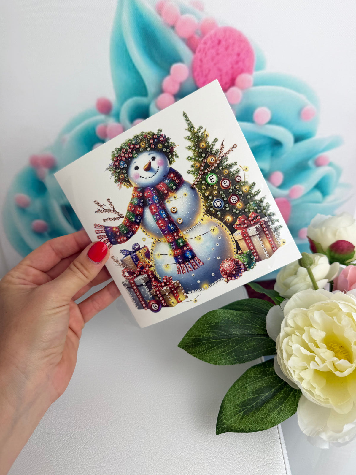 Diamond Painting XMAS Grußkarten "Schneemann Grüße" (K078)