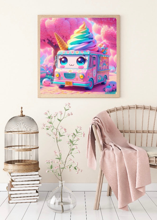 Diamond Painting Bild "Candy-Car" von AI-Artist Bex.ai 50x50cm (inkl. Fairy Dust)
