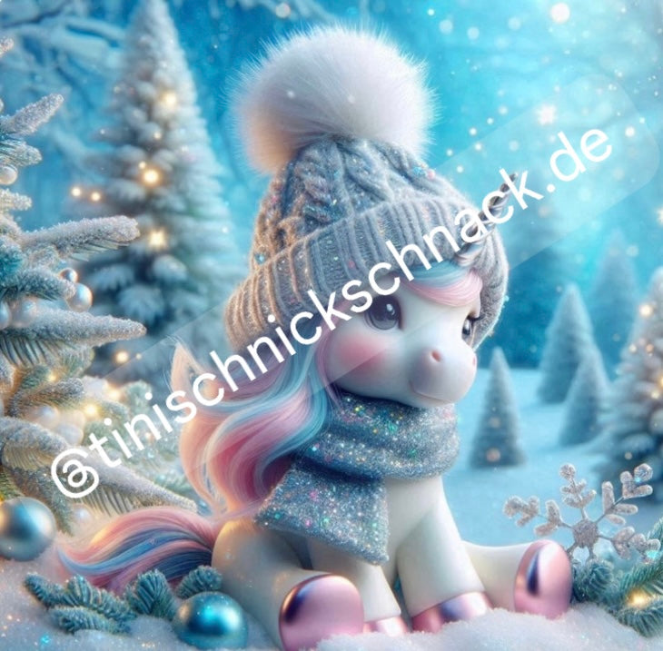 Diamond Painting Bild "Eni Einhorn" von AI-Artist Lexxy.ai 50x50cm (inkl. Fairy Dust)