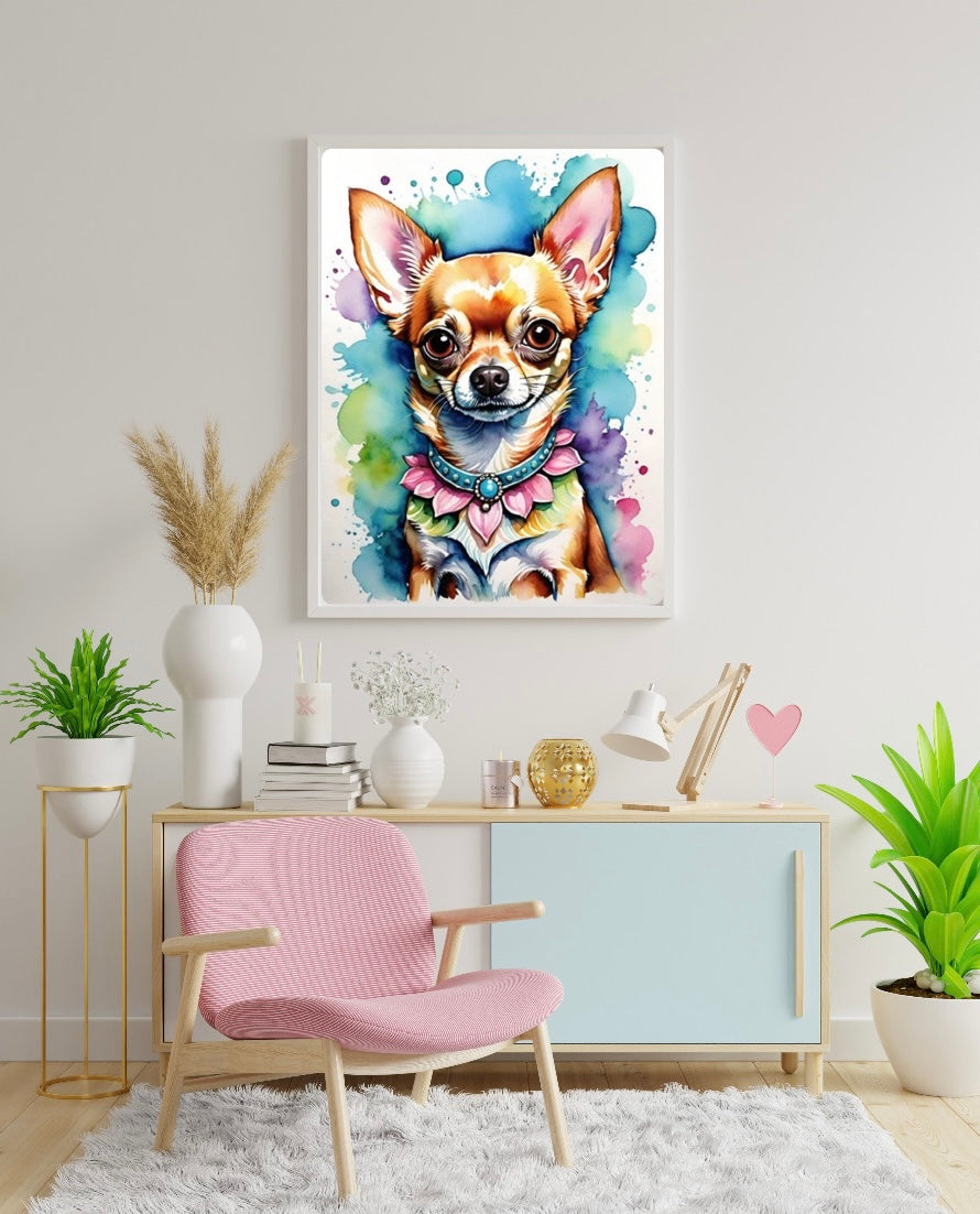 BILD DES TAGES! Diamond Painting Bild „Chihuahua Chico“ von TiniSchnickschnack (inkl. Feenstaub) 30x40cm TSS-735 + gratis Überraschungscoverminder