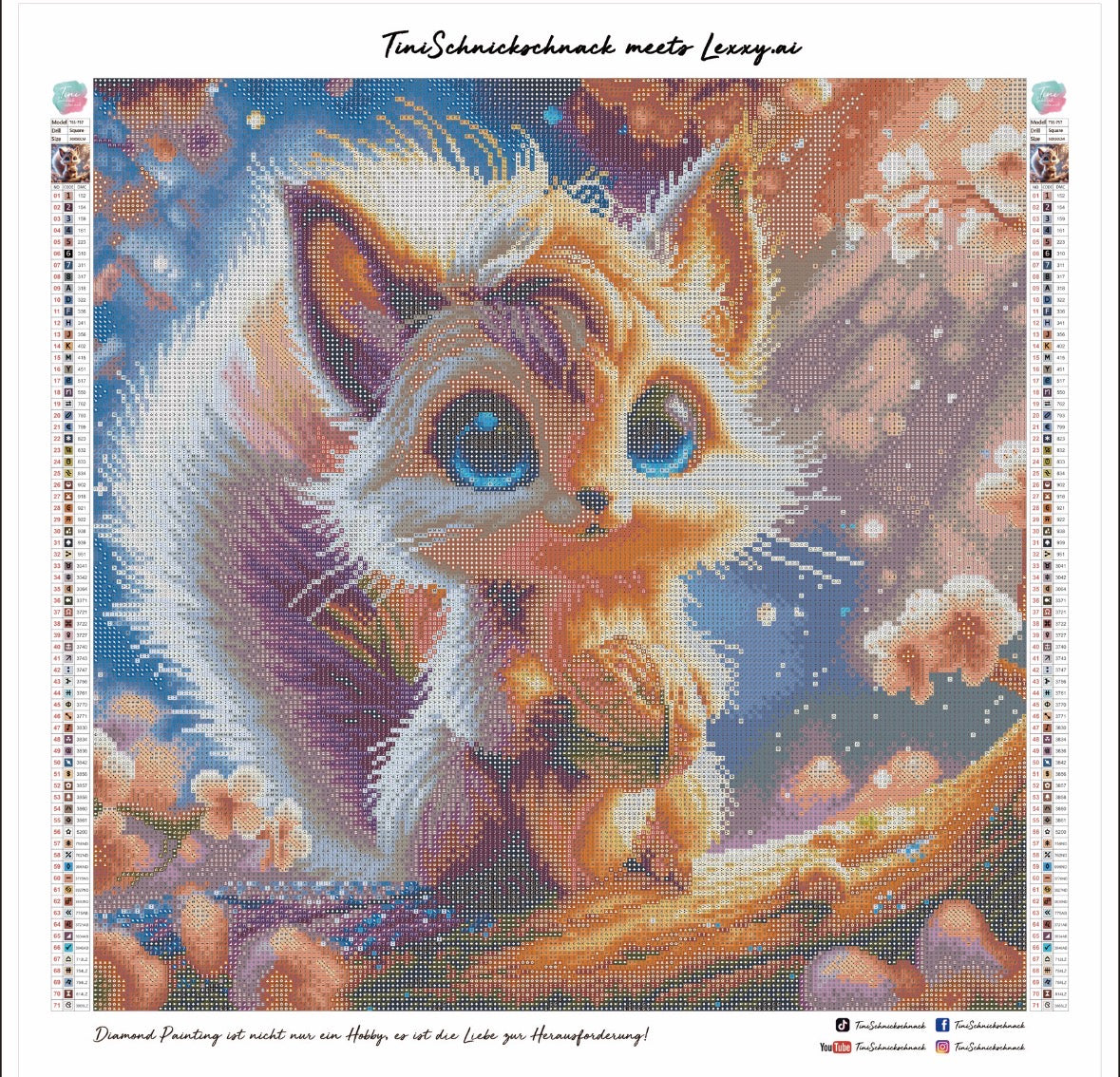 Diamond Painting Bild "Eichhörnchen Nuts" von AI-Artist Lexxy.ai 50x50cm (inkl. Feenstaub) TSS-757