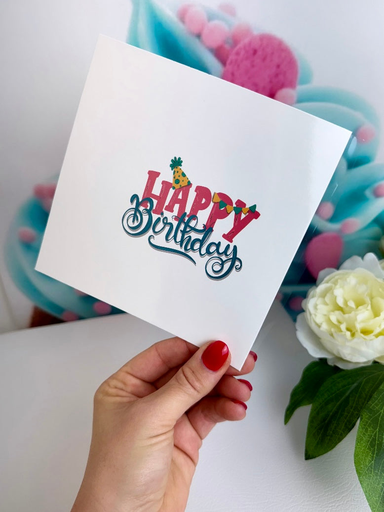 Diamond Painting "Happy Birthday" Grußkarten 8er Set K044