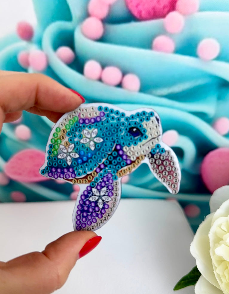 Diamond Painting Magnete "Schildkröten" 7Stk