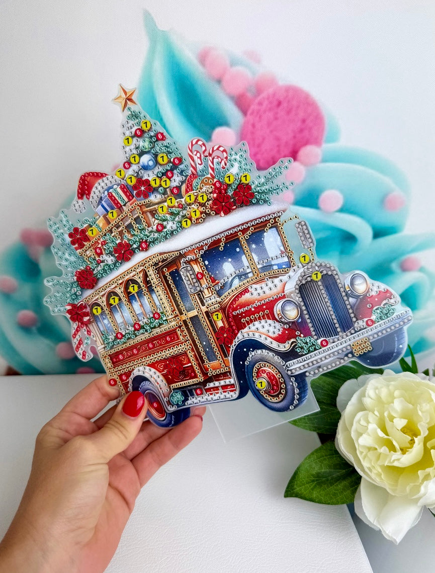 Diamond Painting XMAS Aufsteller "Weihnachtstruck" 22x23cm (AH206)