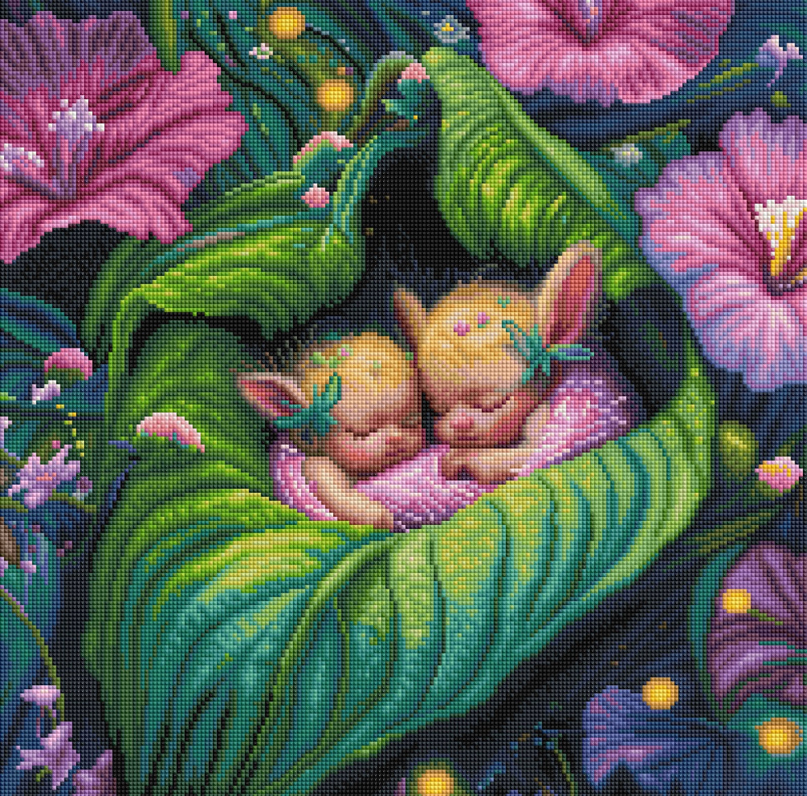 BILD DES TAGES! Diamond Painting Bild "Kuscheltraum" von AI-Artist Sandrietta_ai (inkl. Feenstaub) 50x50cm TSS-575 + gratis Coverminder