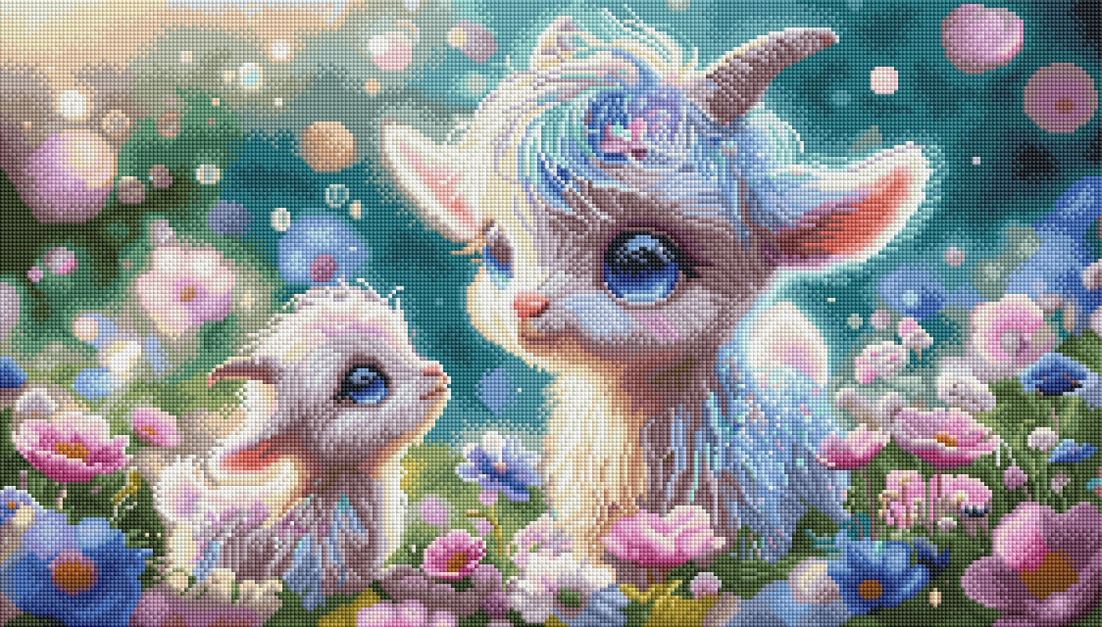 Diamond Painting Bild "Zicklein im Morgenlicht" von AI-Artist Lexxy.ai 40x70cm (inkl. Feenstaub) TSS-625