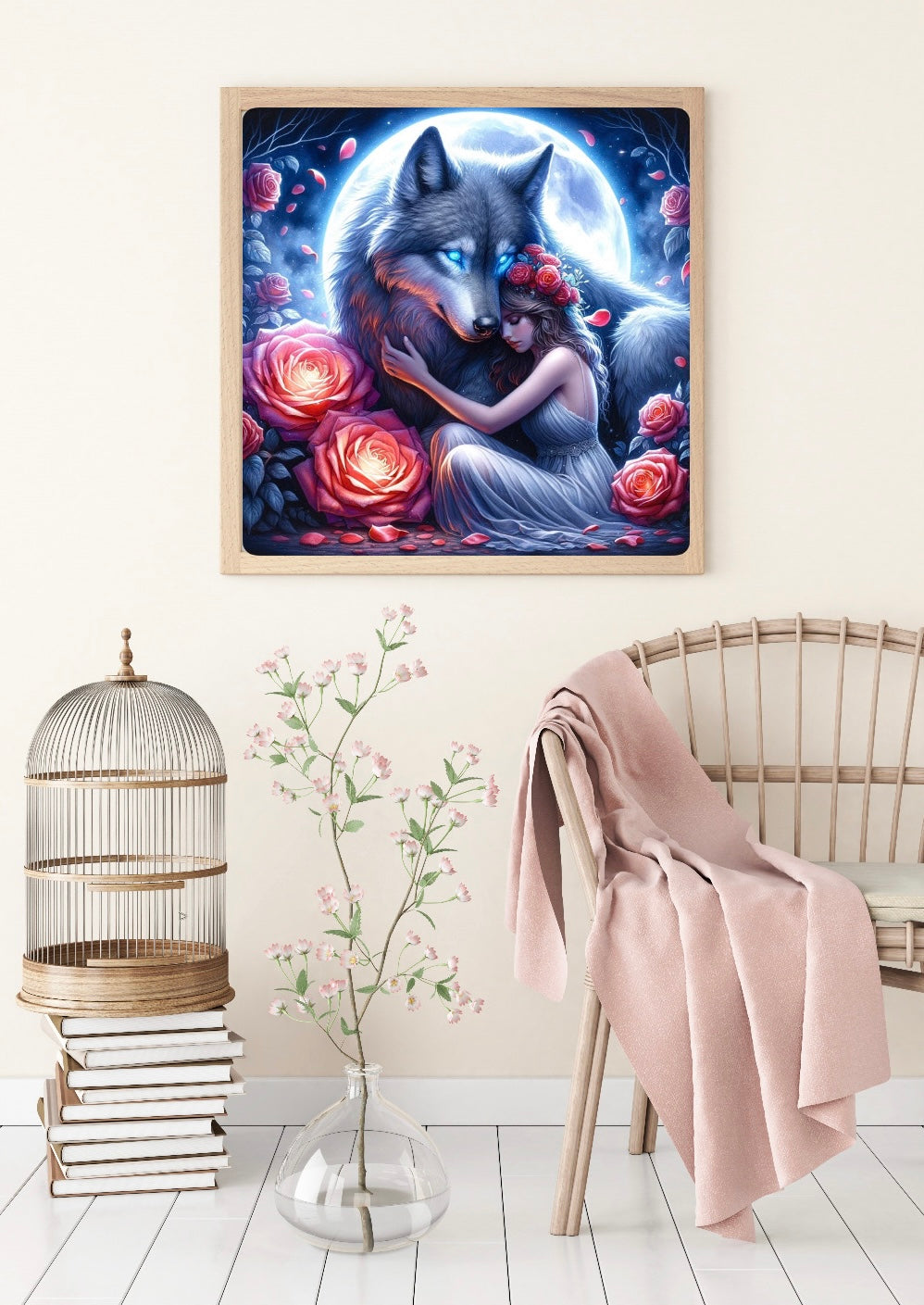 Diamond Painting Bild "Seelenmond" von AI-Artist Sandrietta.ai 60x60cm (inkl. Fairy Dust) TSS-506