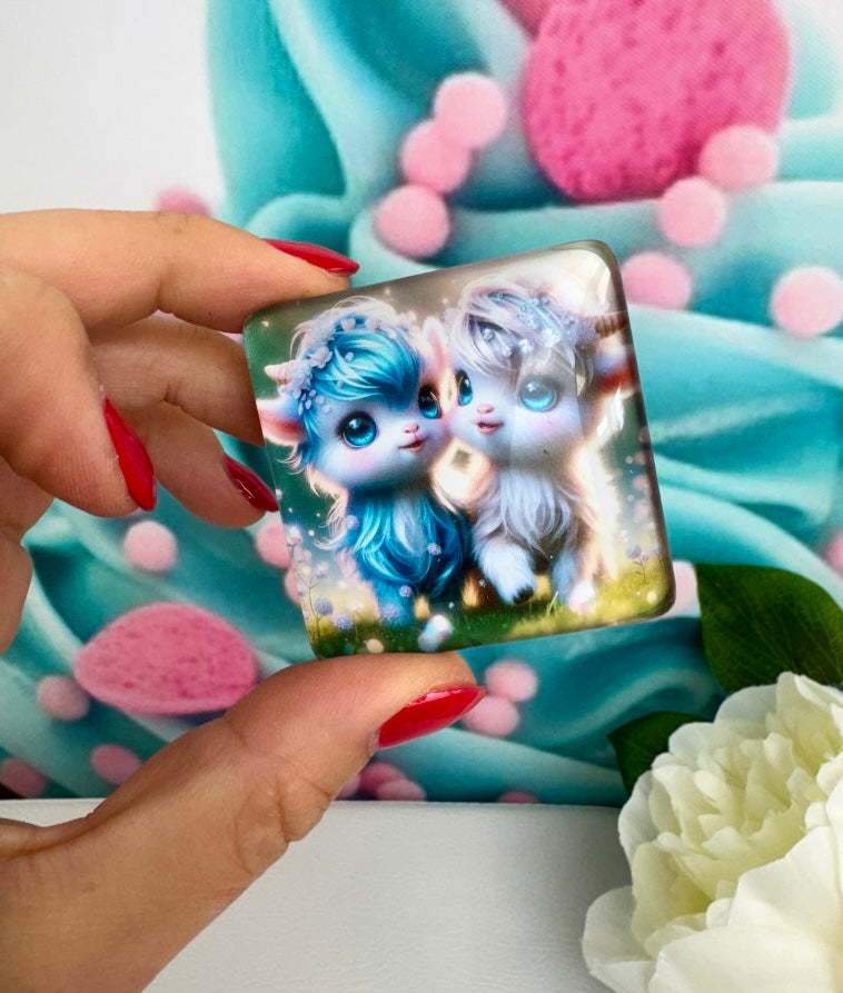 Diamond Painting Cover Minder Ziegenkinder "Luna & Sol" (CM)