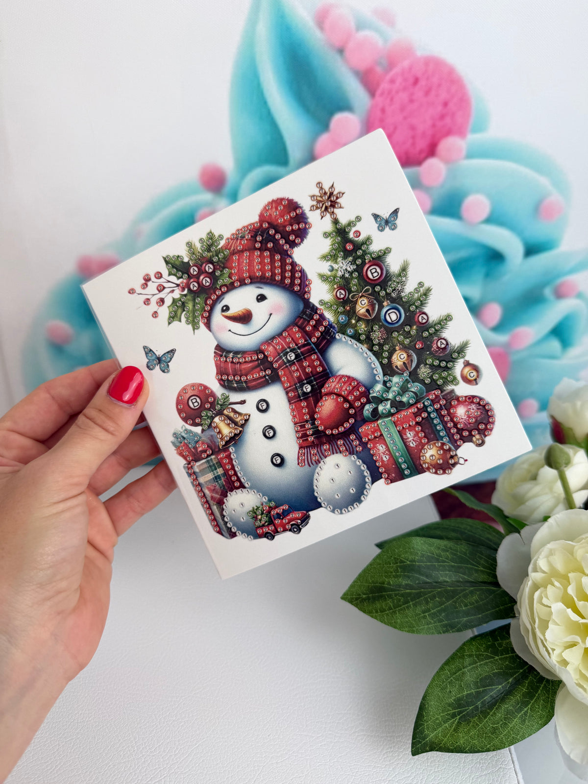 Diamond Painting XMAS Grußkarten "Schneemann Grüße" (K078)