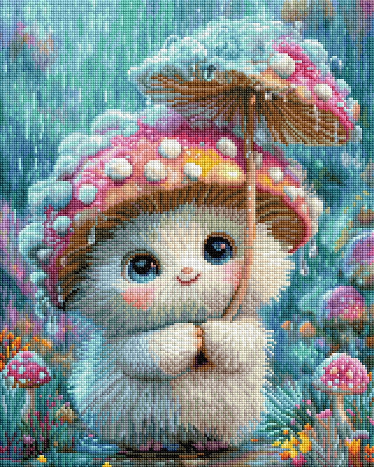 Diamond Painting Bild "Pilz Puffy" von AI-Artist Sandrietta_ai (inkl. Feenstaub) 40x50cm TSS-743