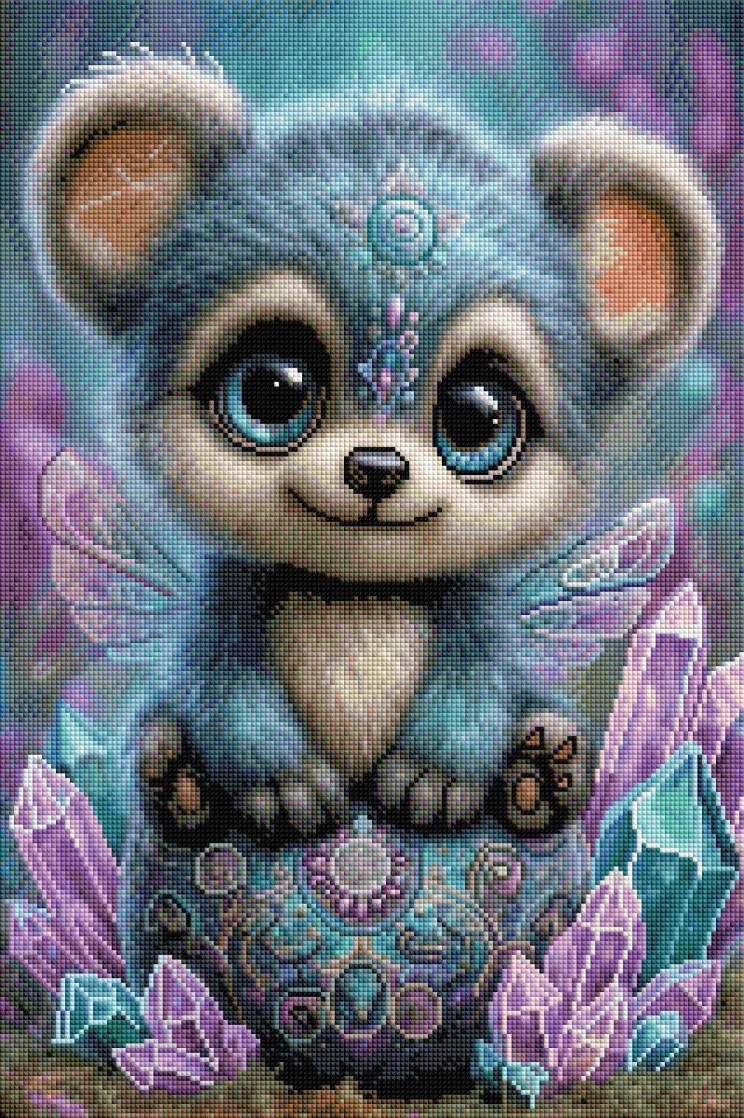 Diamond Painting Bild Bärchen "Blinky" von AI-Artist Sandrietta_ai (inkl. Feenstaub) 40x60cm TSS-712