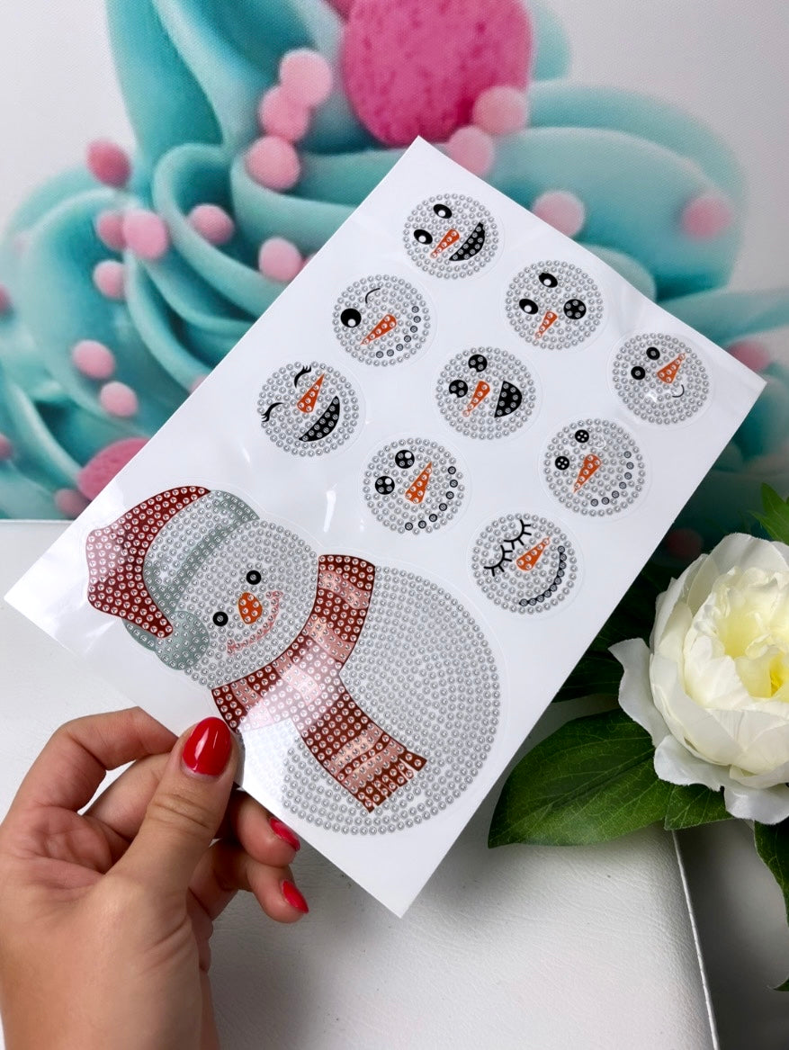 Diamond Painting Sticker Set "Schneemänner" 18 Stück (ST178)