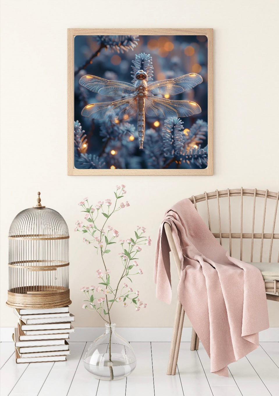 Diamond Painting Bild Libelle "Tanz im Abendtau" von TiniSchnickschnack 60x60cm (inkl. Feenstaub) TSS-646