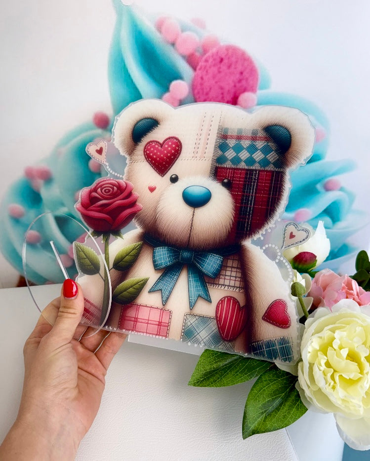 Diamond Painting Aufsteller "Herz-Teddy" 23x23cm (AH510)