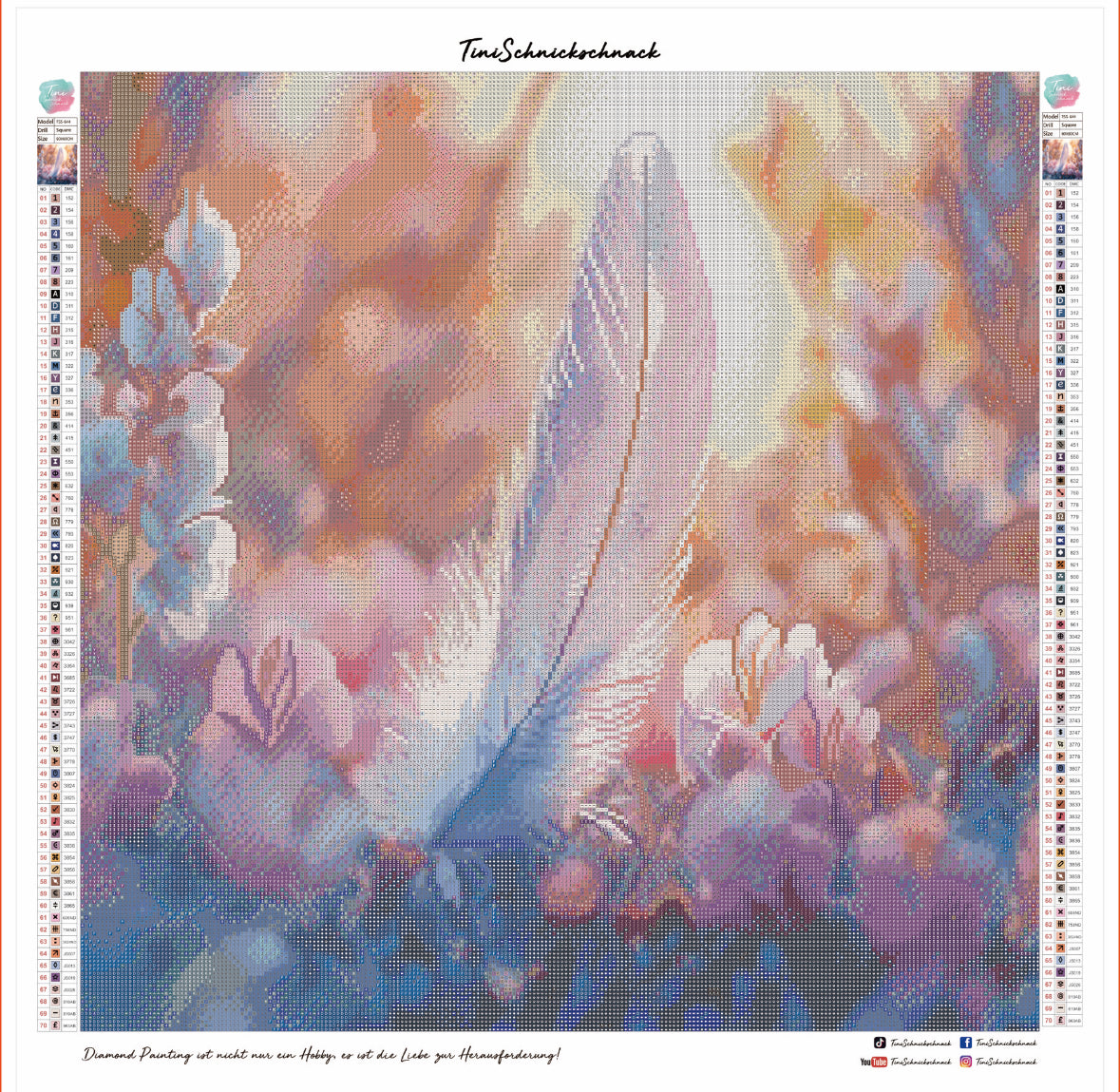 Diamond Painting Bild "Soft Bloom" von TiniSchnickschnack 60x60cm (inkl. Metallic) TSS-644