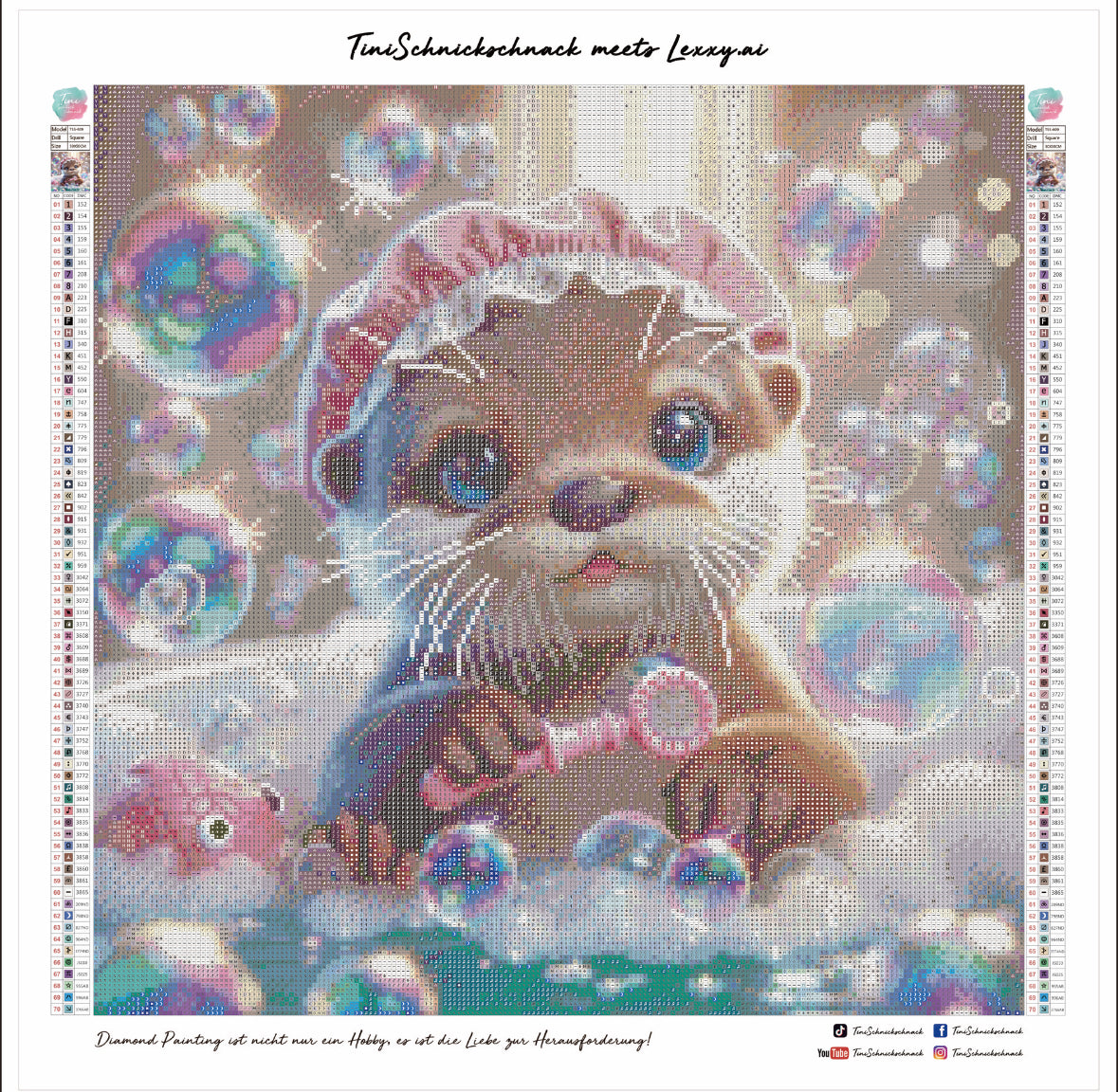 Diamond Painting Bild Badespaß "Otter Moppi" von AI-Artist Lexxy.ai 50x50cm (inkl. Feenstaub) TSS-509 VK1