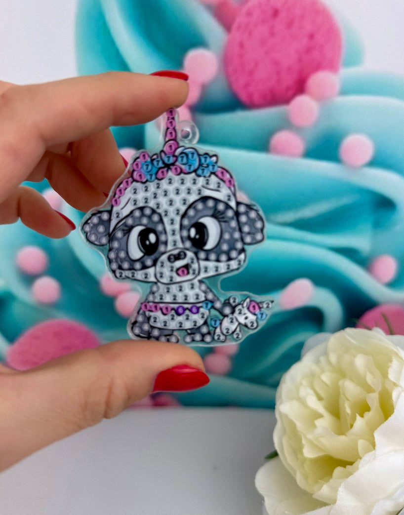 Diamond Painting Schlüsselanhänger "Schnubbi-Mix" 6 Stück Anhänger (Set103)