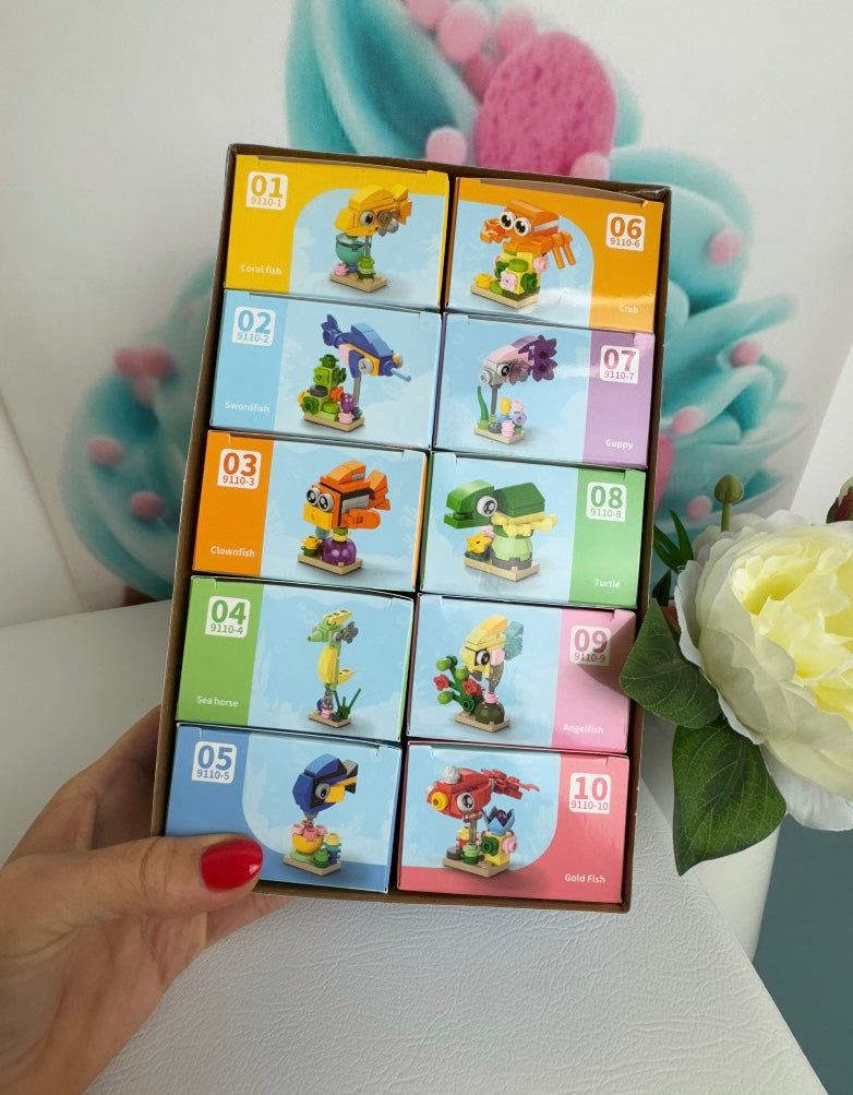 Mini Building Blocks Bundle - "Crazy Fish" - Klemmbausteine (10Sets)