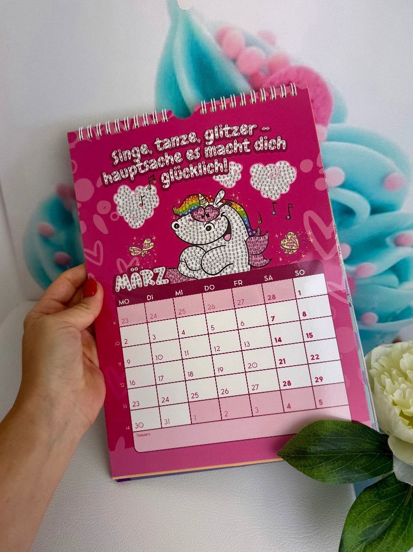 Diamond Painting Wandkalender "Pummeleinhorn" Kalender 2026