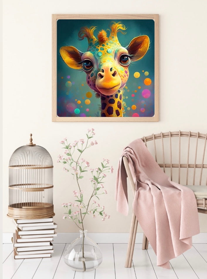 Diamond Painting Bild TSS81 "Giraffe-Ginger" von AI-Artist Sandrietta_ai 50x50cm (eckige Steine)