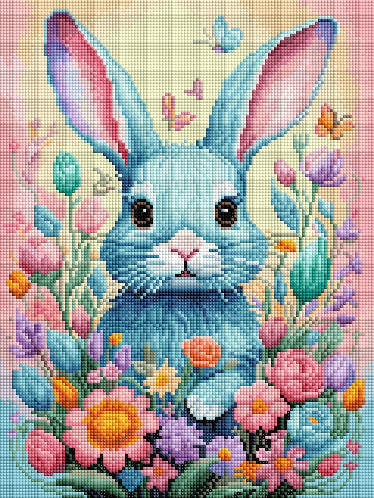 Diamond Painting Bild "Flower Häschen" von TiniSchnickschnack (inkl. Feenstaub) 30x40cm TSS-787