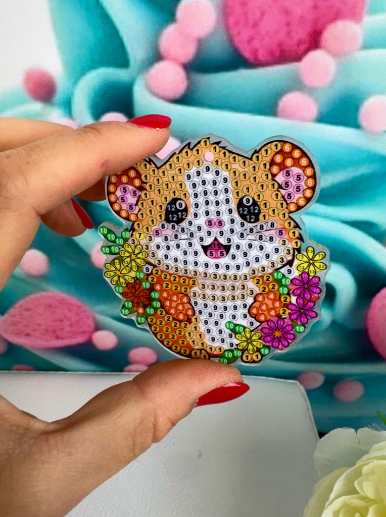 Diamond Painting Schlüsselanhänger "Hamsterbande" 8 Stück Anhänger (AH007)