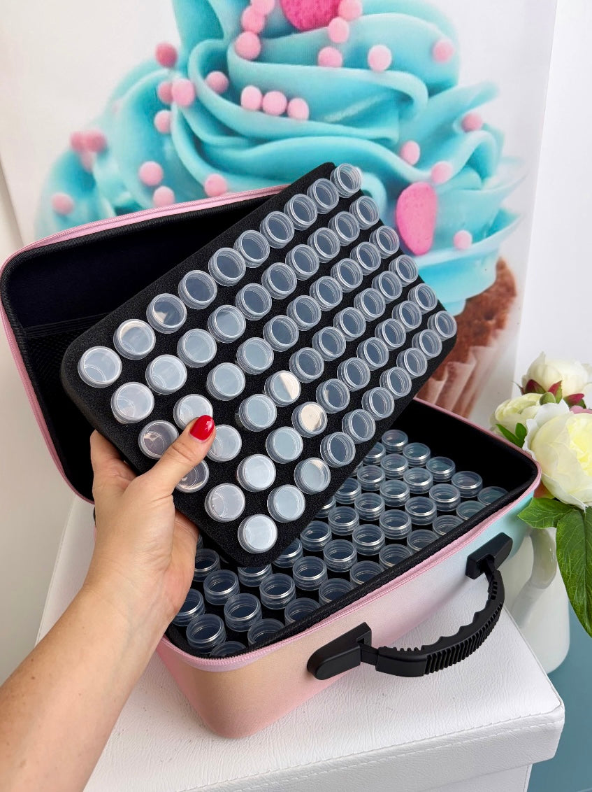 Diamond Painting PUMMELEINHORN Koffer für Steine - 120 Aufbewahrungsdosen