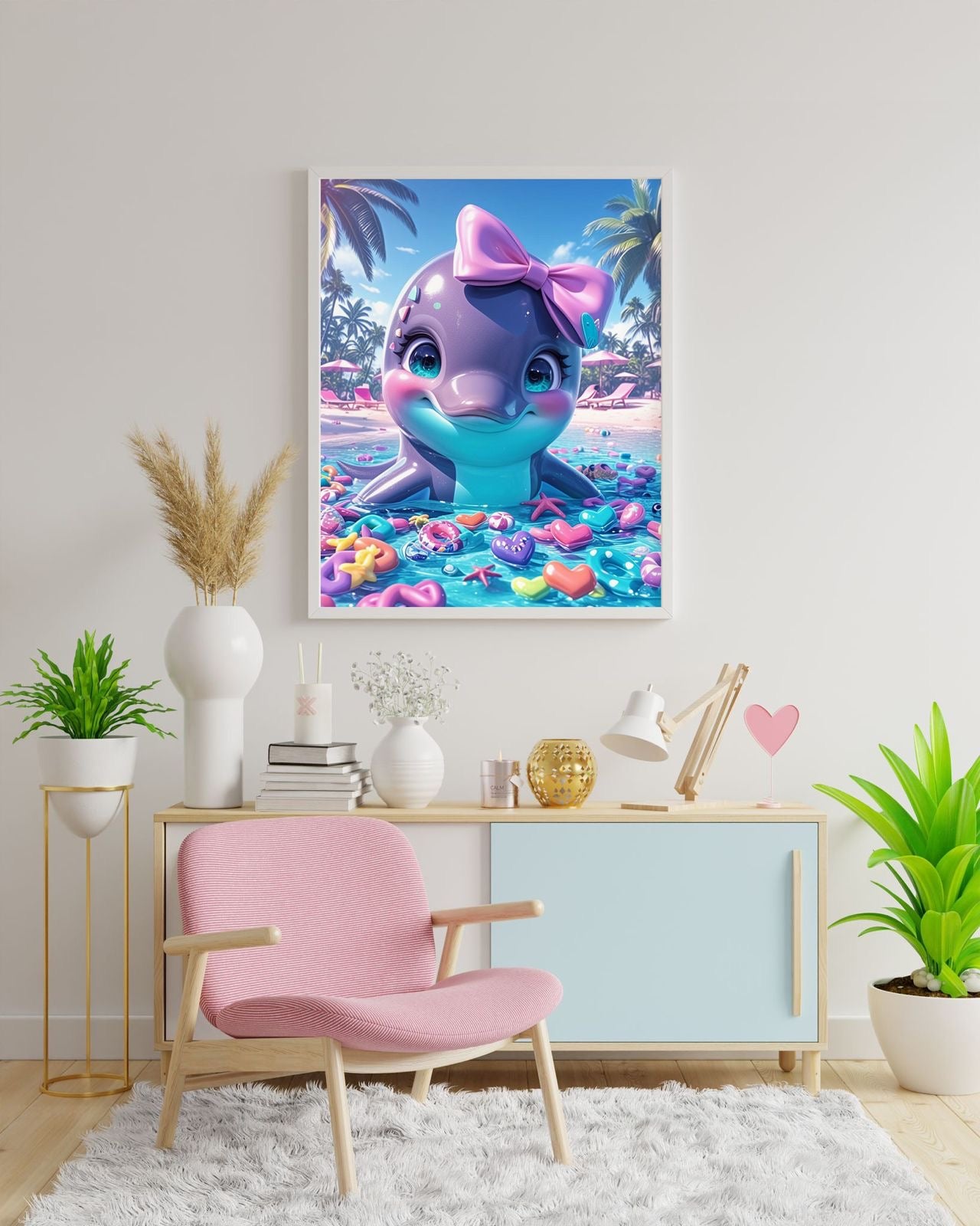 Diamond Painting Bild Delfin "Daphne" von AI-Artist Bex.ai 40x50cm (inkl. Fairy Stones)