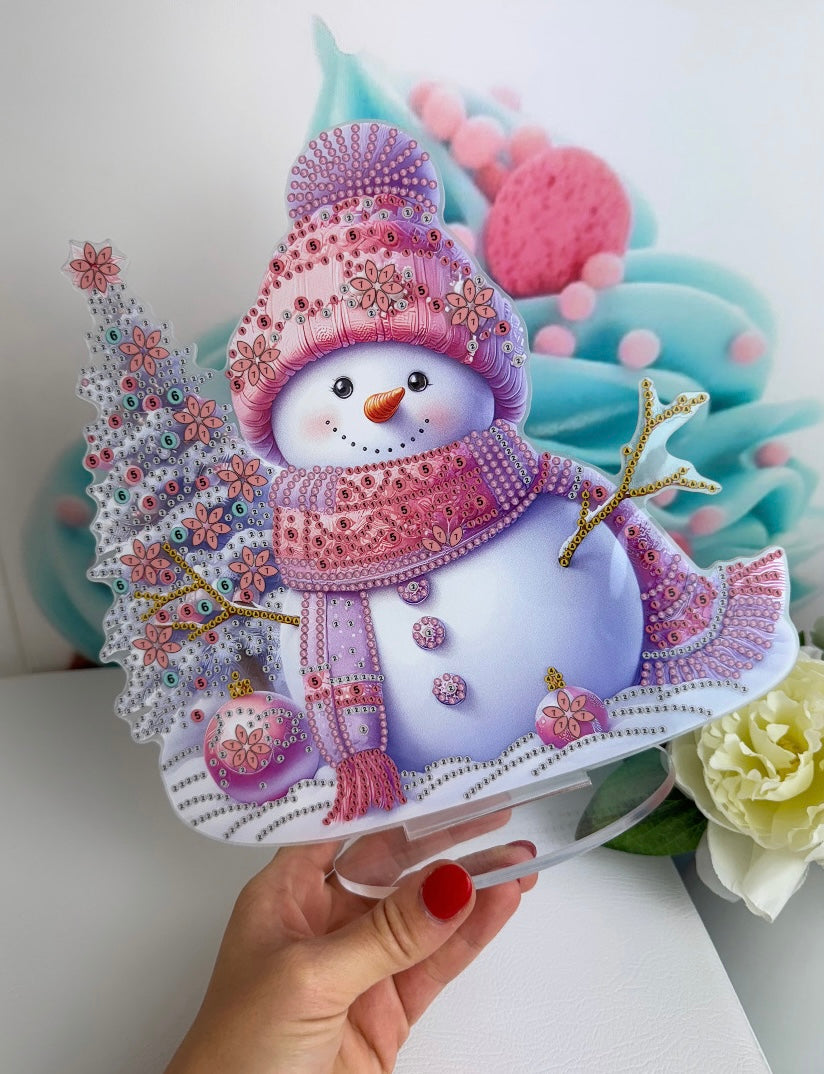 Diamond Painting XMAS Aufsteller "Sweet Snowman" 23x24cm (AH218)