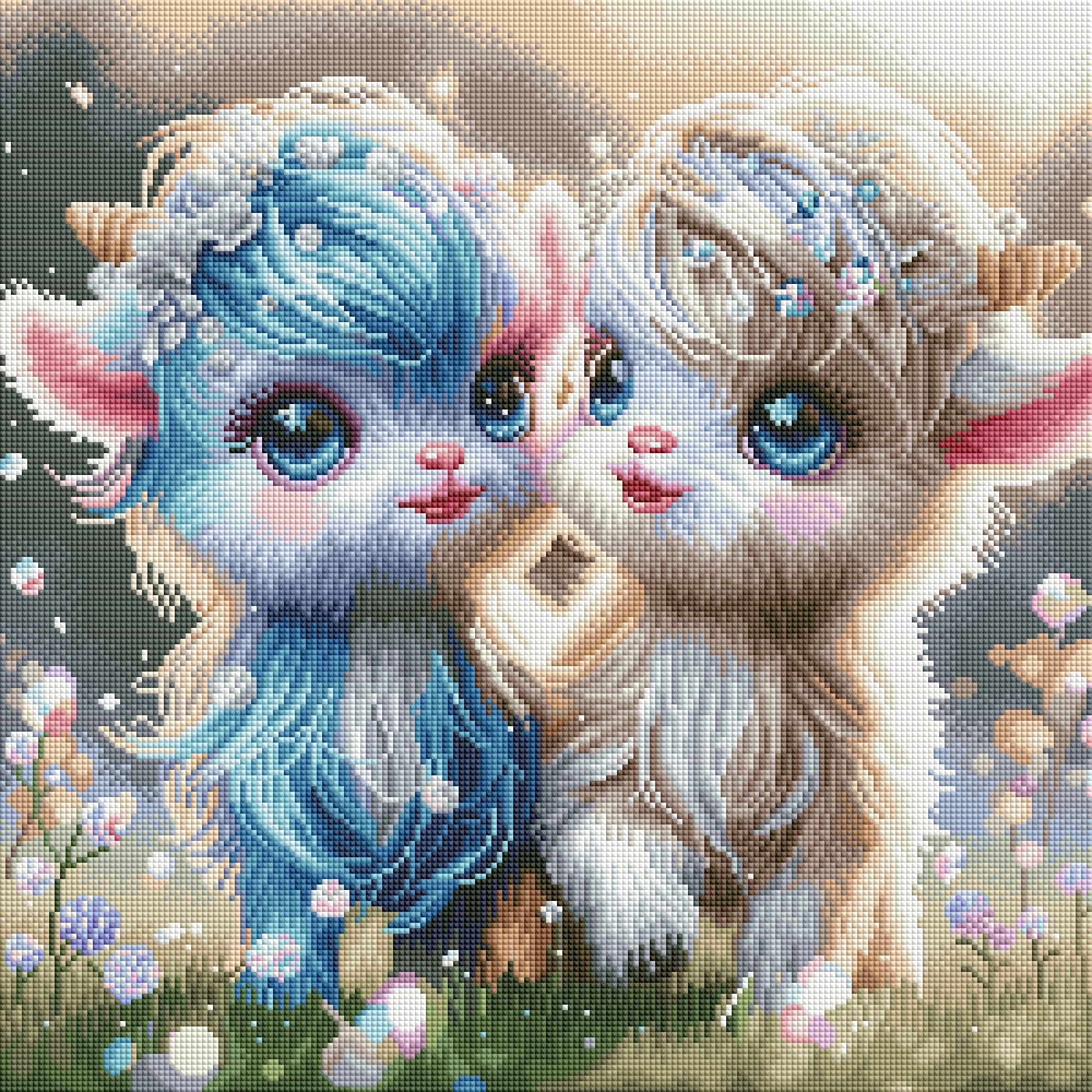 Diamond Painting Bild Ziegenkinder "Luna & Sol" von AI-Artist Lexxy.ai 50x50cm (inkl. Feenstaub) TSS-622
