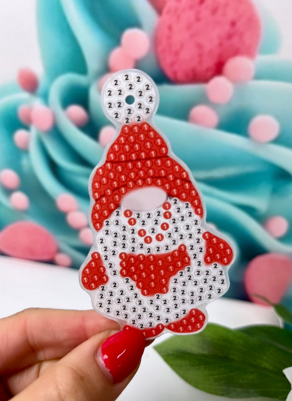 Diamond Painting Lesezeichen "Xmas-Wichtel" 6 Stück Anhänger Bookmark (B815)