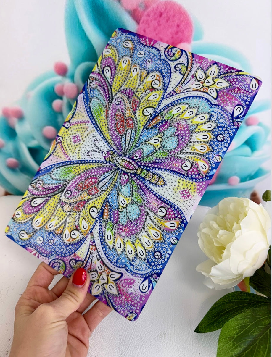 *VORVERKAUF! Diamond Painting Tablett - Serviertablett 28,5x19cm Schmetterling