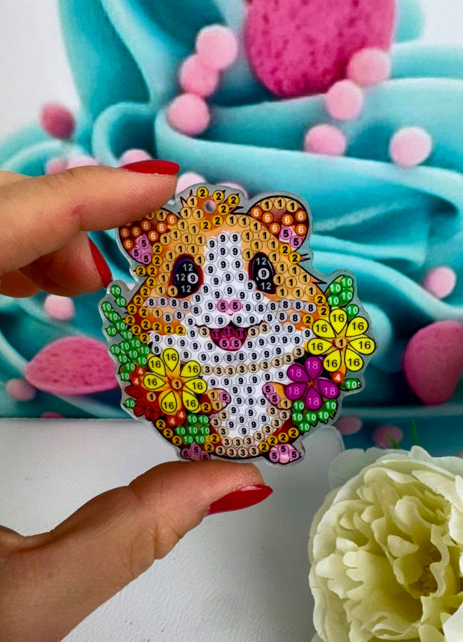 Diamond Painting Schlüsselanhänger "Hamsterbande" 8 Stück Anhänger (AH007)