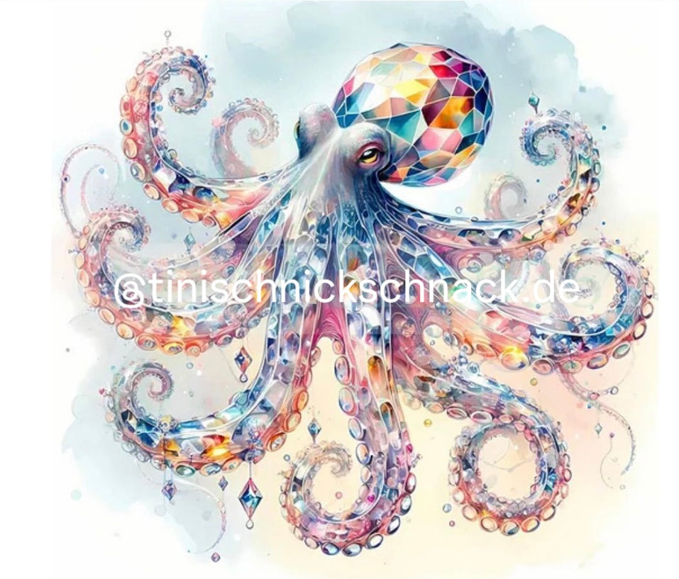 Diamond Painting Bild "Krake" Teilbild 25x25cm (TB9)