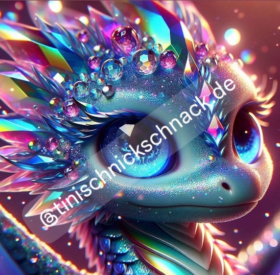 Diamond Painting Bild Drache "Dakara" von AI-Artist Lexxy.ai 50x50cm (inkl. Metallic) TSS-528
