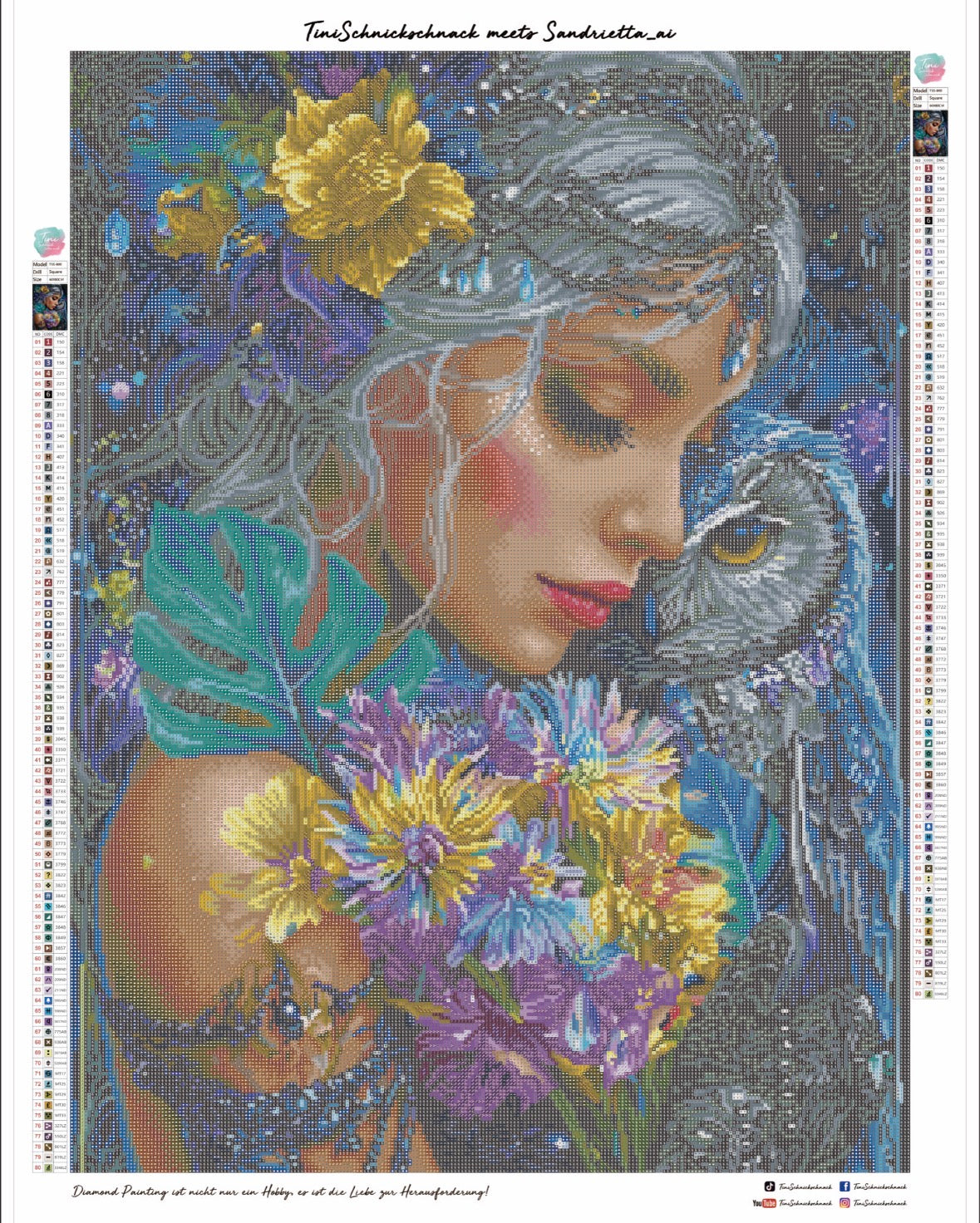 Diamond Painting XL Bild "Das Erwachen der Nacht" von AI-Artist Sandrietta_ai (Sondersteine Special) 60x80cm TSS-800