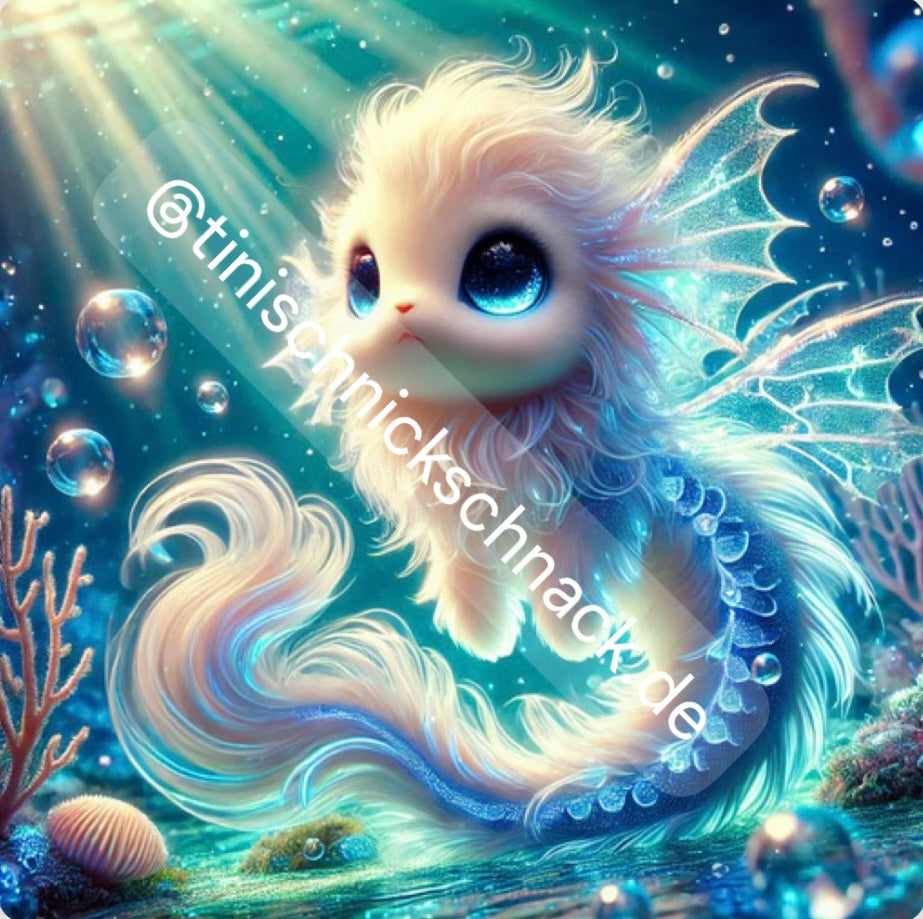 Diamond Painting Bild Wasserdrache"Luminis" von AI-Artist Sandrietta_ai (inkl. Feenstaub) 50x50cm TSS-593