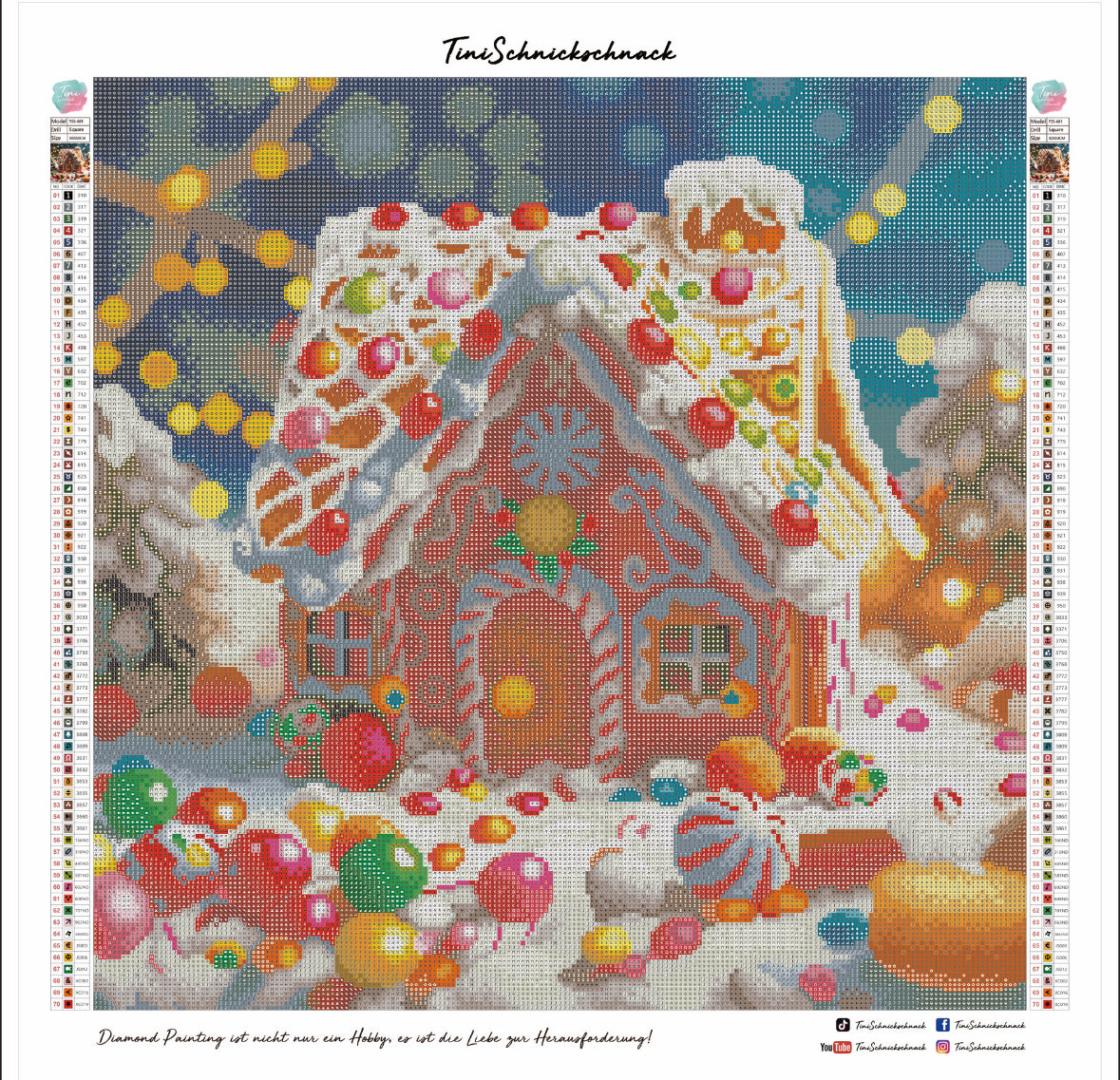 Diamond Painting Bild "Das magische Knusperhäuschen" von TiniSchnickschnack 50x50cm (inkl. Feenstaub) TSS-681