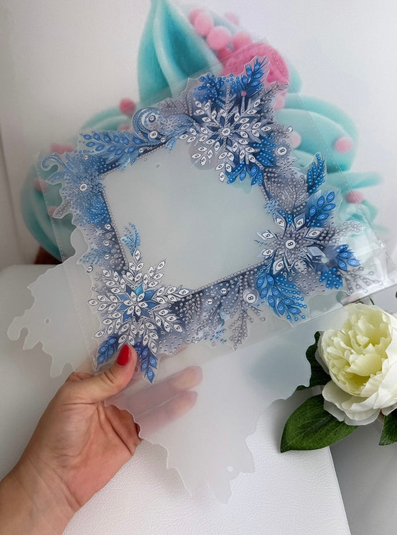 Diamond Painting Bilderrahmen "Schneeflocke" 24x25cm