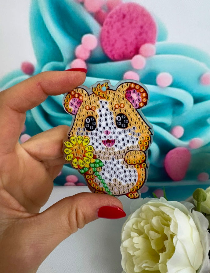 Diamond Painting Schlüsselanhänger "Hamsterbande" 8 Stück Anhänger (AH007)