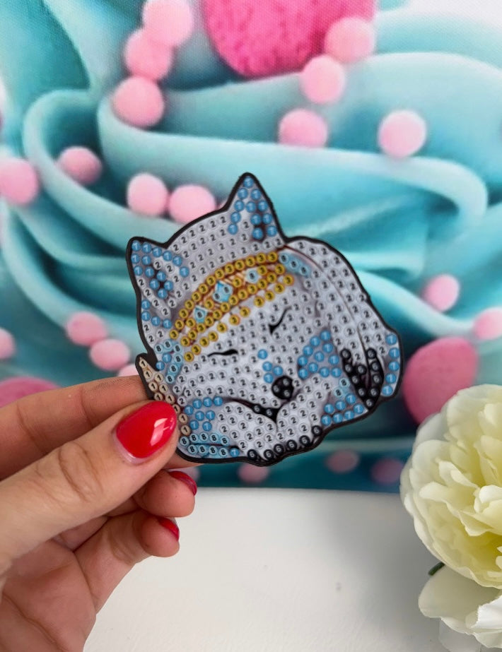 *VORVERKAUF! Diamond Painting Magnete "Schneewölfe" 6Stk