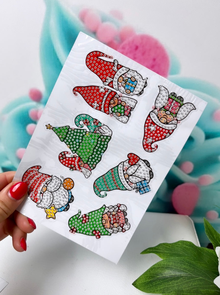Diamond Painting Sticker Set "Xmas-Wichtel" 12 Stück (ST216)