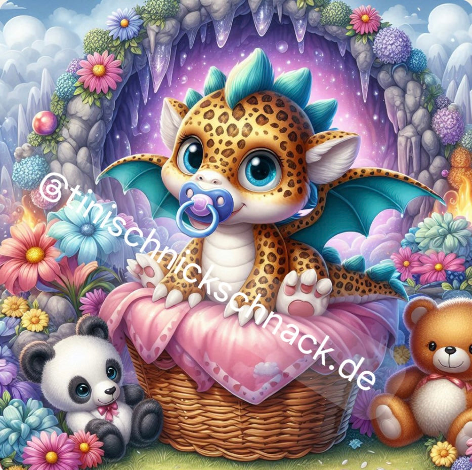 Diamond Painting Bild Dino-Baby "Lilo" -Feenstaub Steine- (TSS-678)